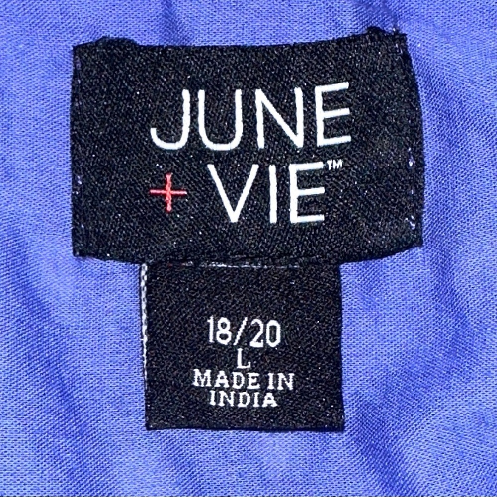 June + Vie Purple Plus Size Boardwalk Eyelet Shirtdress - Picture 7 of 10